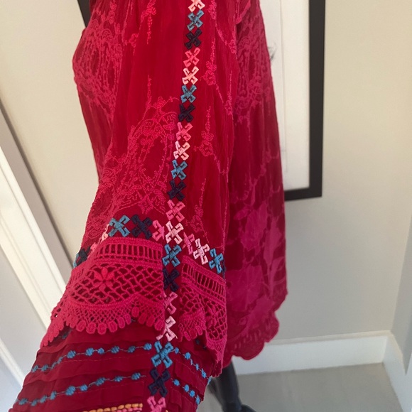 Johnny Was Mayu Wild Cherry Red tunic. - Picture 8 of 9